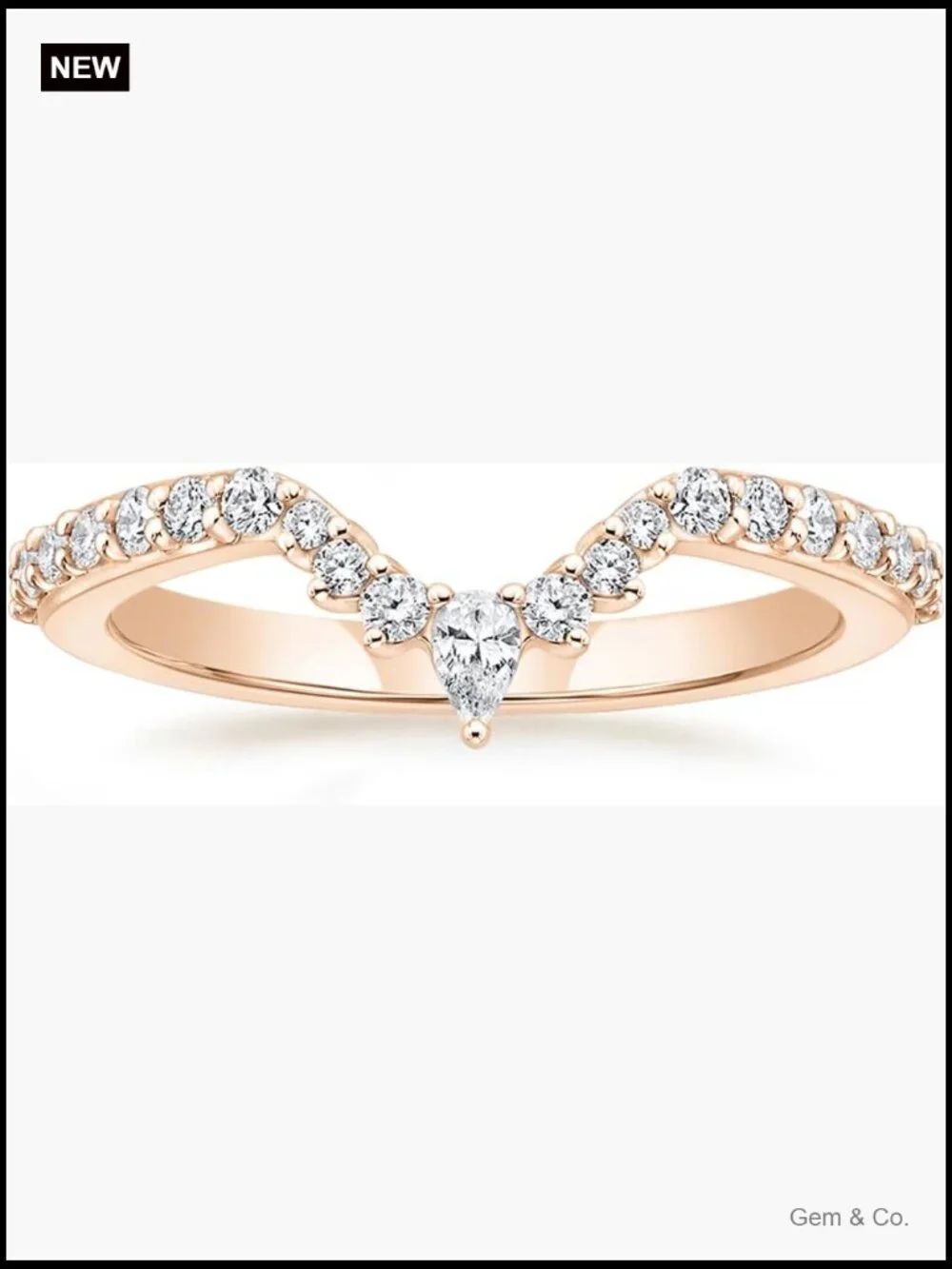 Curved Wedding Band Stackable CZ Eternity Ring Halo 14K Gold Plated